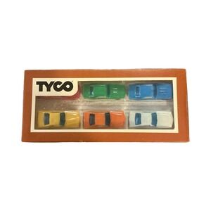 Vintage Tyco Autoloader Flat Car 349-2 HO Scale 6 Piece Vehicle Set New in Box